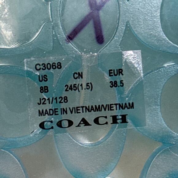 Coach Ulyssa Rubber Slide Sandals Clear Jelly Sea Mist Blue Size 8 NEW - Picture 12 of 13